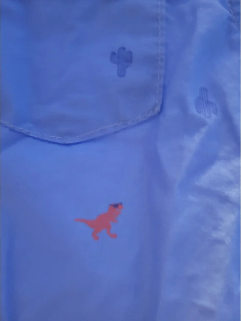 OshKosh B'gosh Boys 3T Light Blue Button-Up Shirt with Dinosaur and Cactus Print